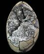 Polished Septarian Geode Sculpture - Black Crystals #73133-1